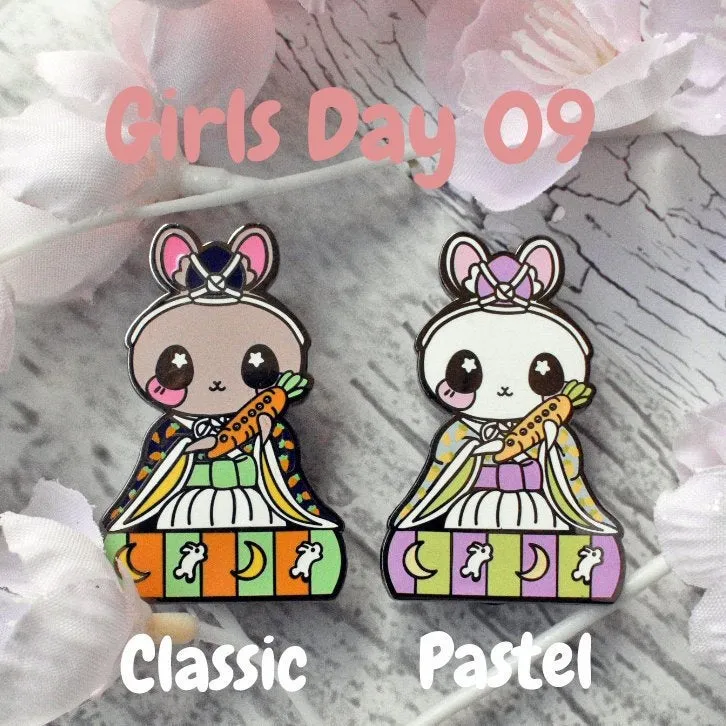 Flutist Bunny: Girl's Day Animal Enamel Pins