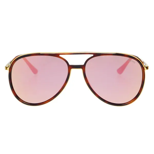 Freyrs Fulton Brown/Pink Tortoise Aviator Sunglasses