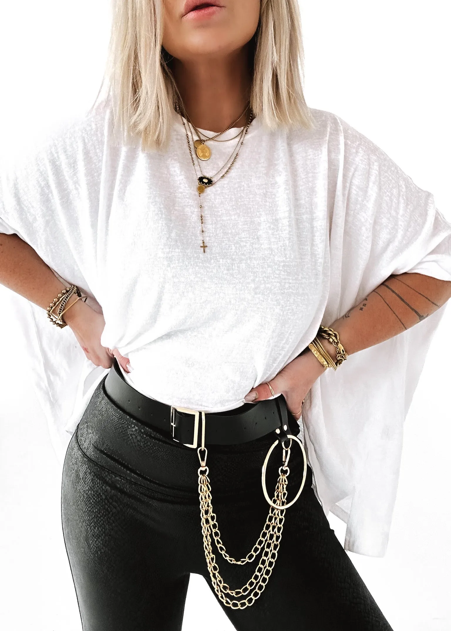 GENEVIEVE CHAINED BUCKLE BELT