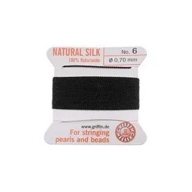 Griffin Natural Silk Beading Cord: Black