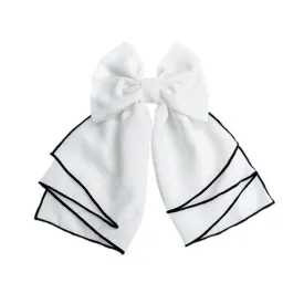 Gwen White Cascading Hair Bow