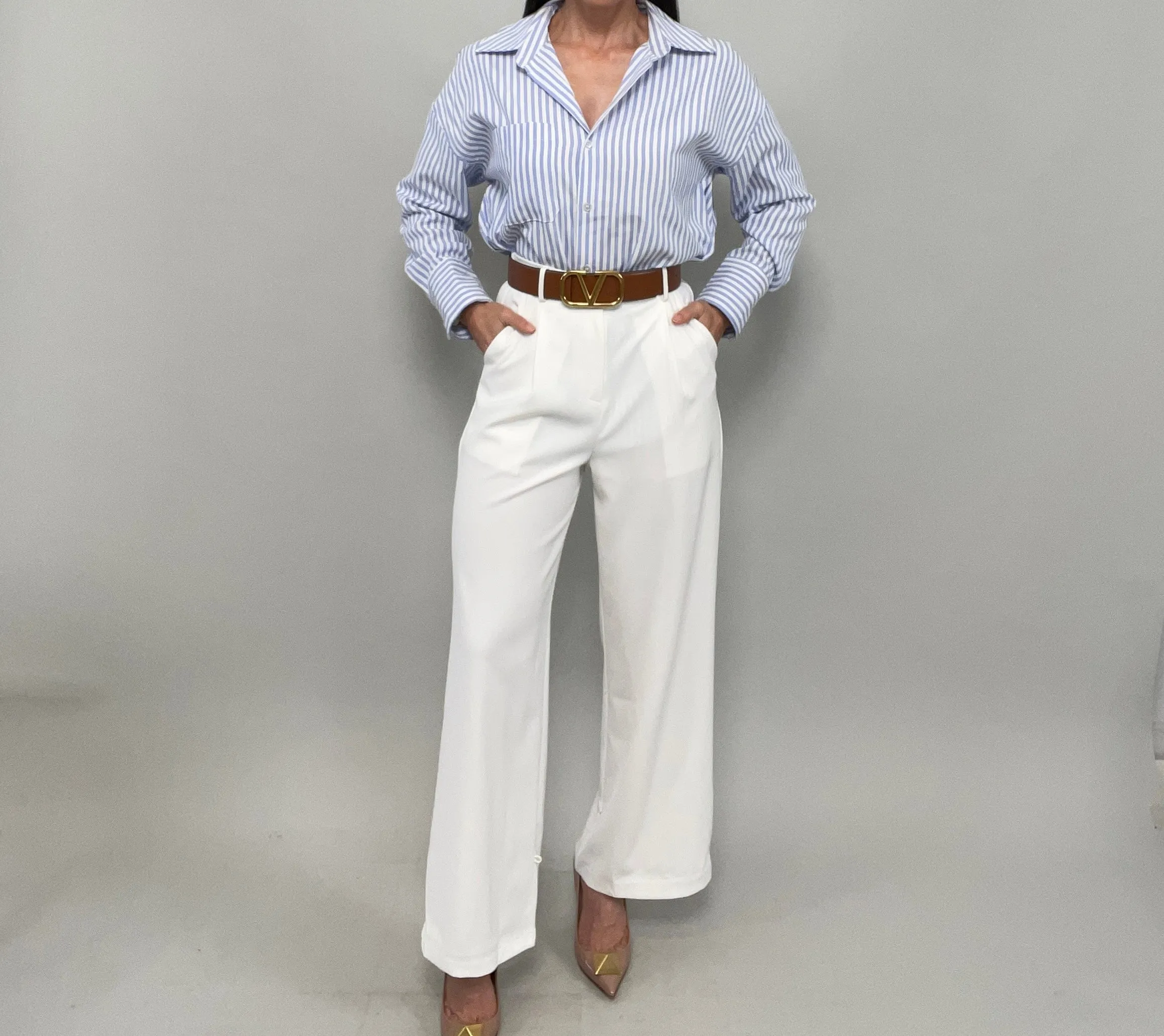 High Waist White Pant