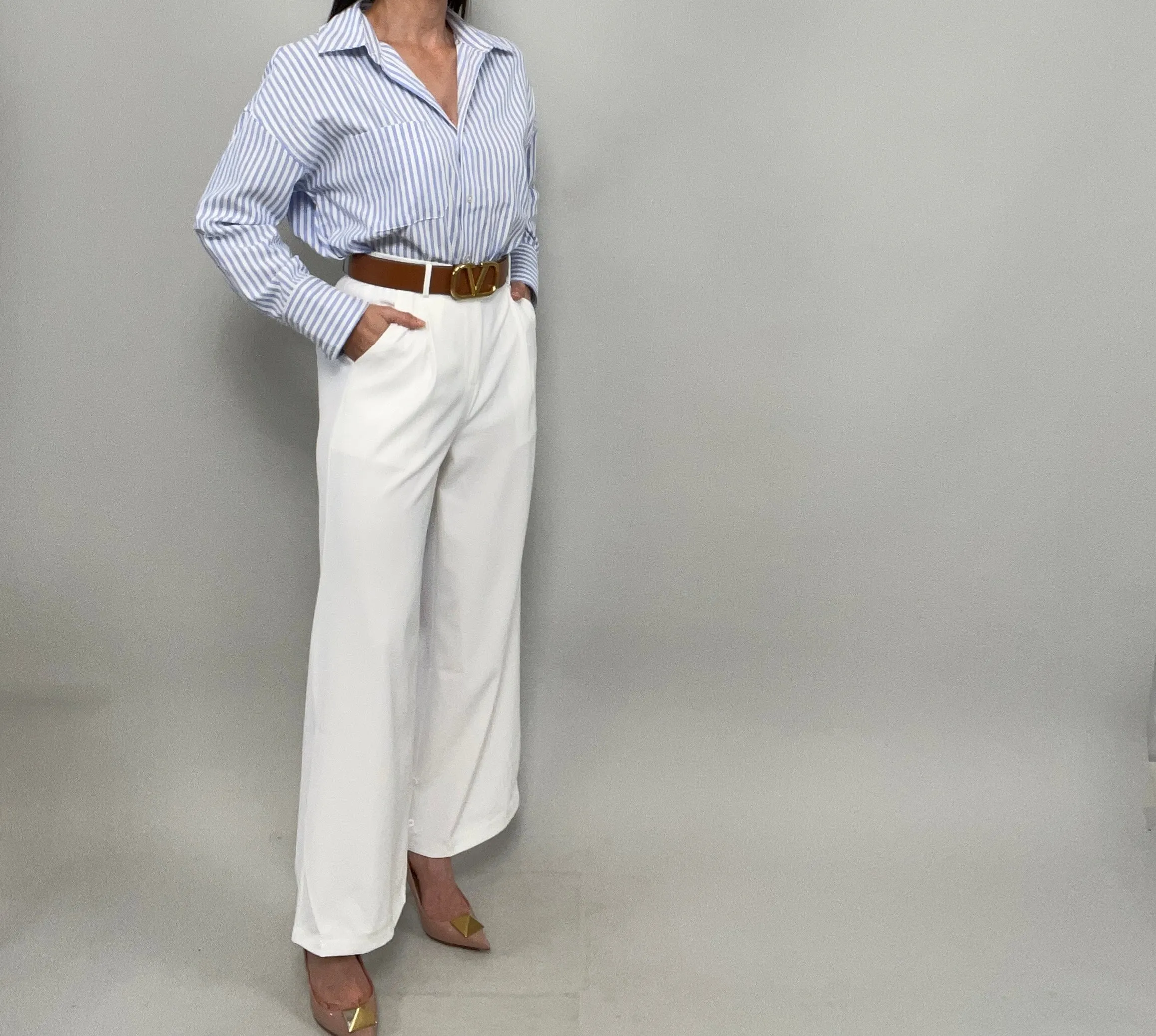 High Waist White Pant