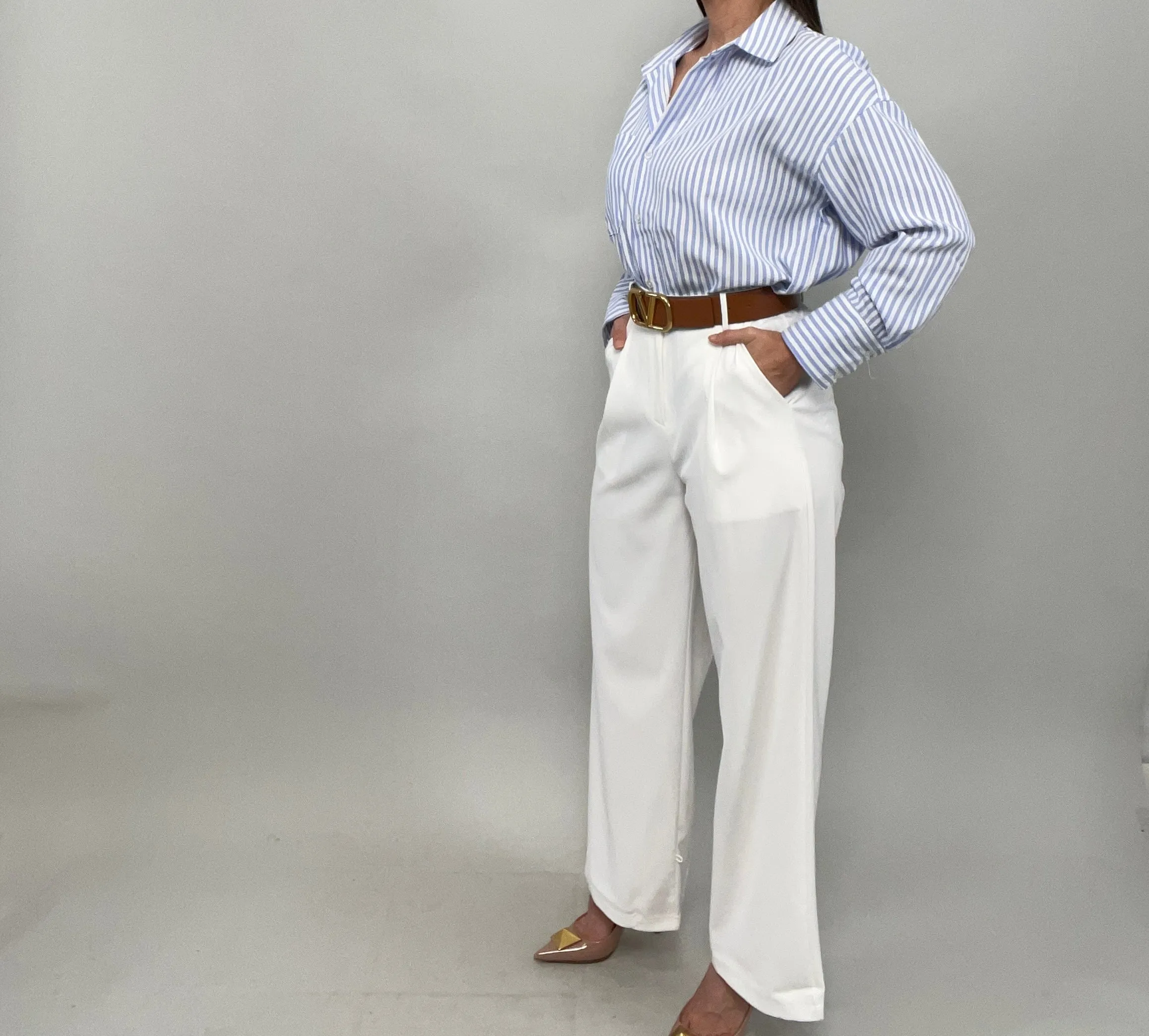 High Waist White Pant