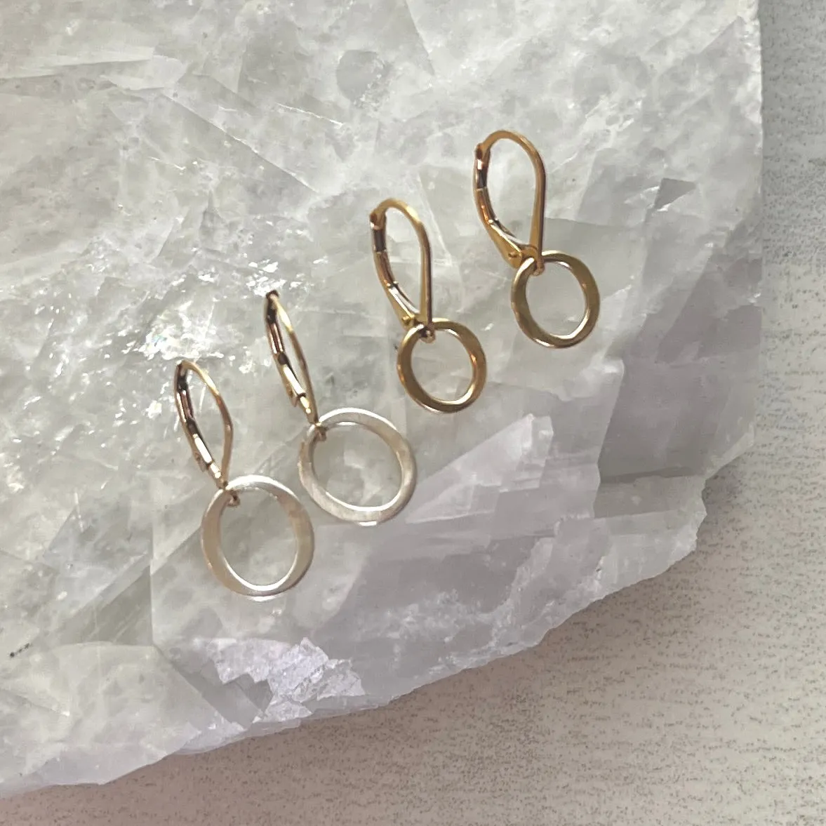 Kai Petite Earrings Gold Filled Leverbacks - Mixed Metal