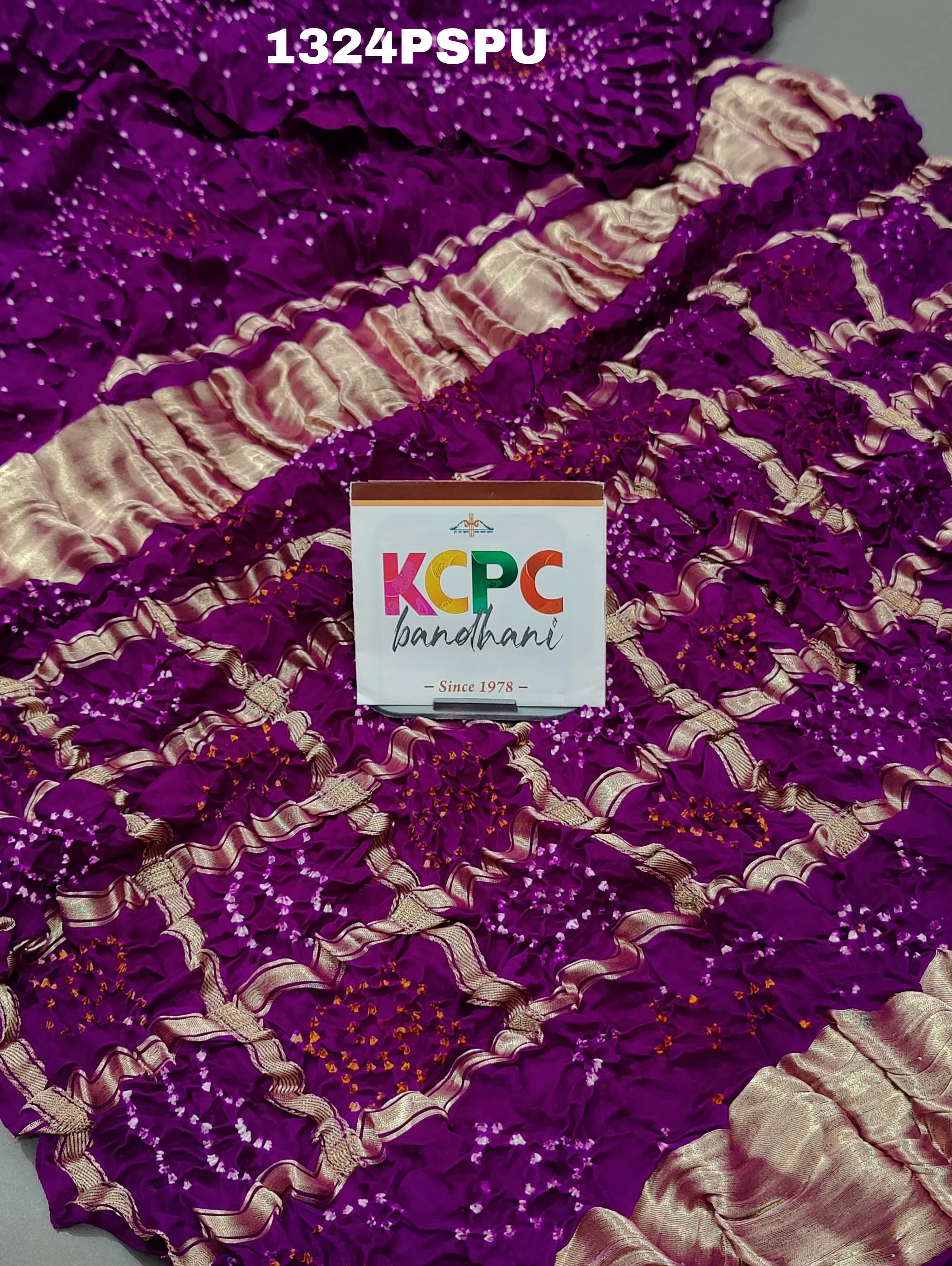 KcPc Beautiful New Design Pure Gaji silk Bandhani gharchola pallu Saree