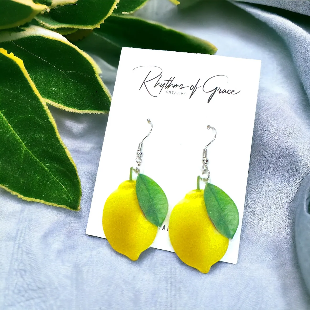 Lemon Earrings - Fruit Earrings, Handmade Jewelry, Lemon Jewelry, Food Earrings, Lemonade