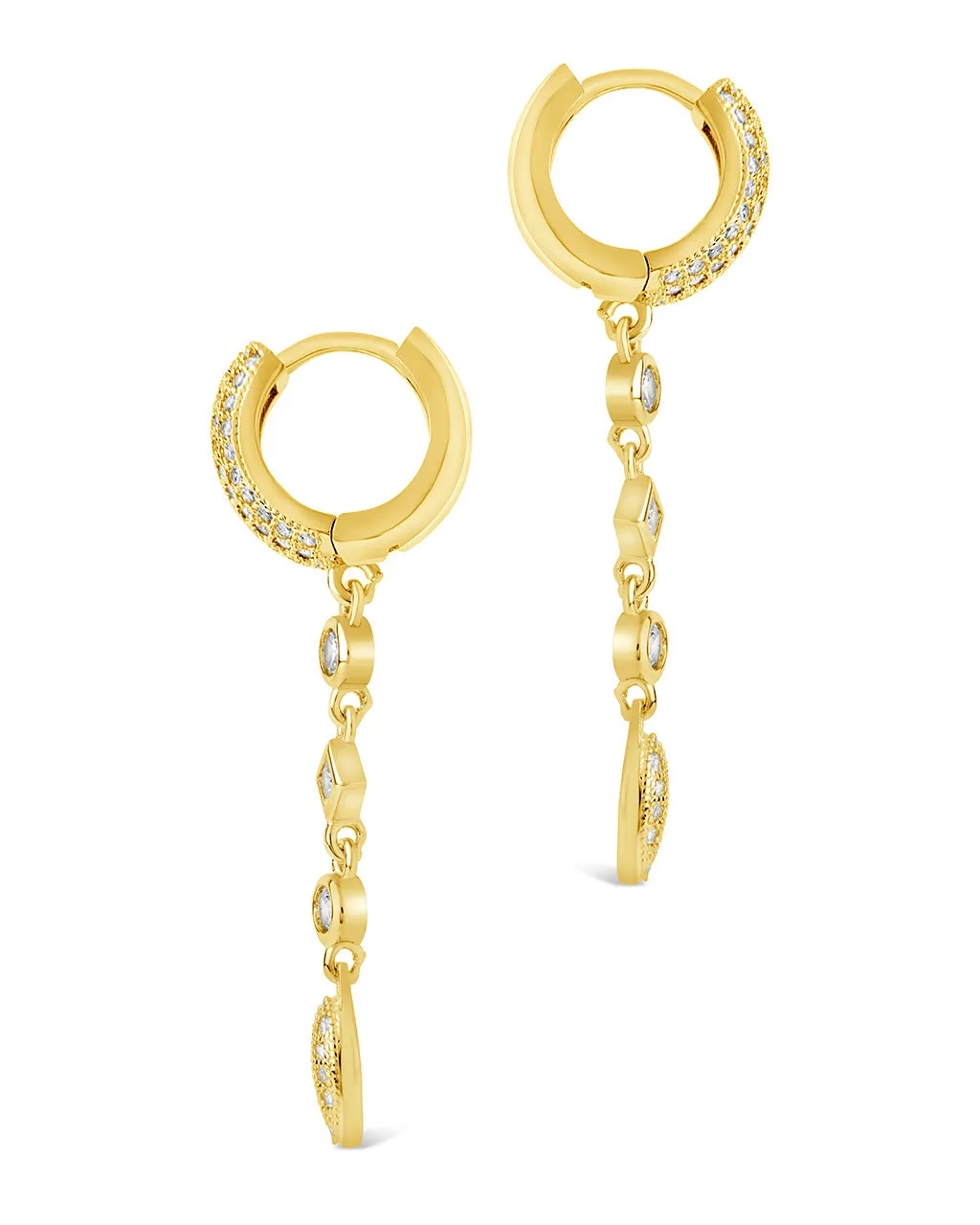 Malin CZ Drop Hoop Earrings