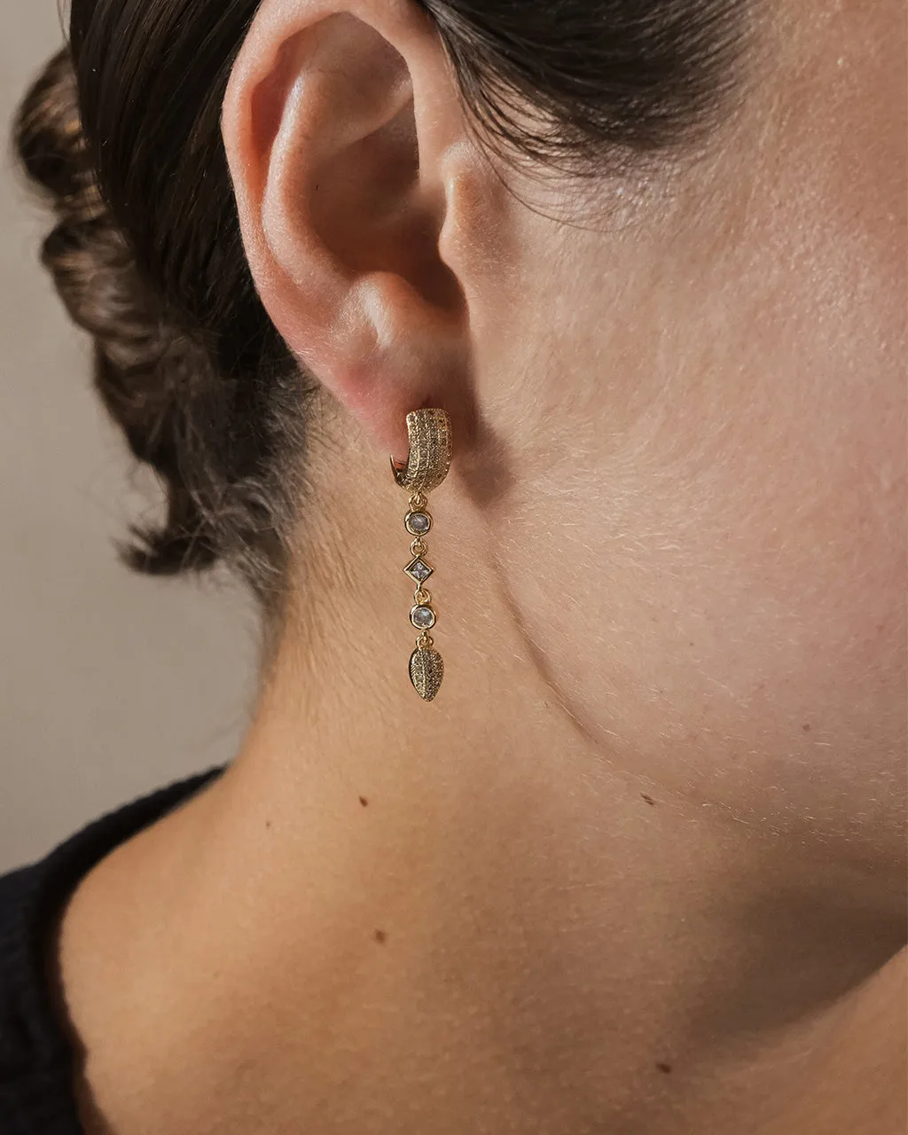 Malin CZ Drop Hoop Earrings