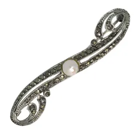 Marcasite & Pearl Stock Pin