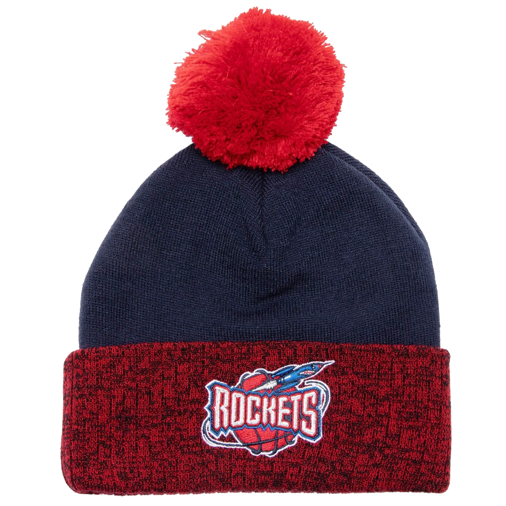 Men's Houston Rockets Mitchell & Ness HWC Two Tone Pom Knit Beanie