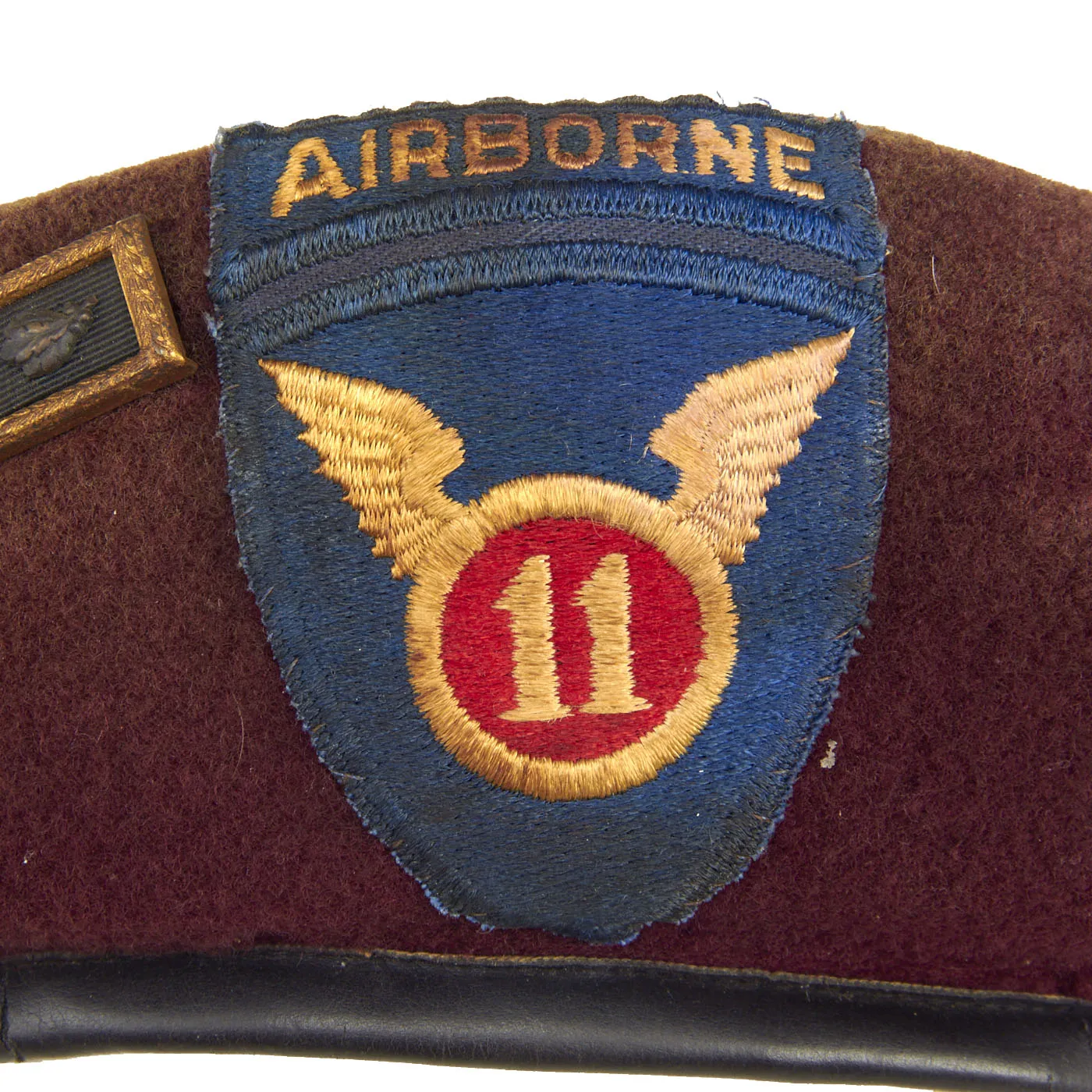 Original U.S. Korean War Era Named 11th Airborne, 509th Parachute Infantry Regiment Grouping For 3 War (WWII to Vietnam) Veteran SFC Raymond Sieker - Commemorative Plaque and Patched Maroon Beret