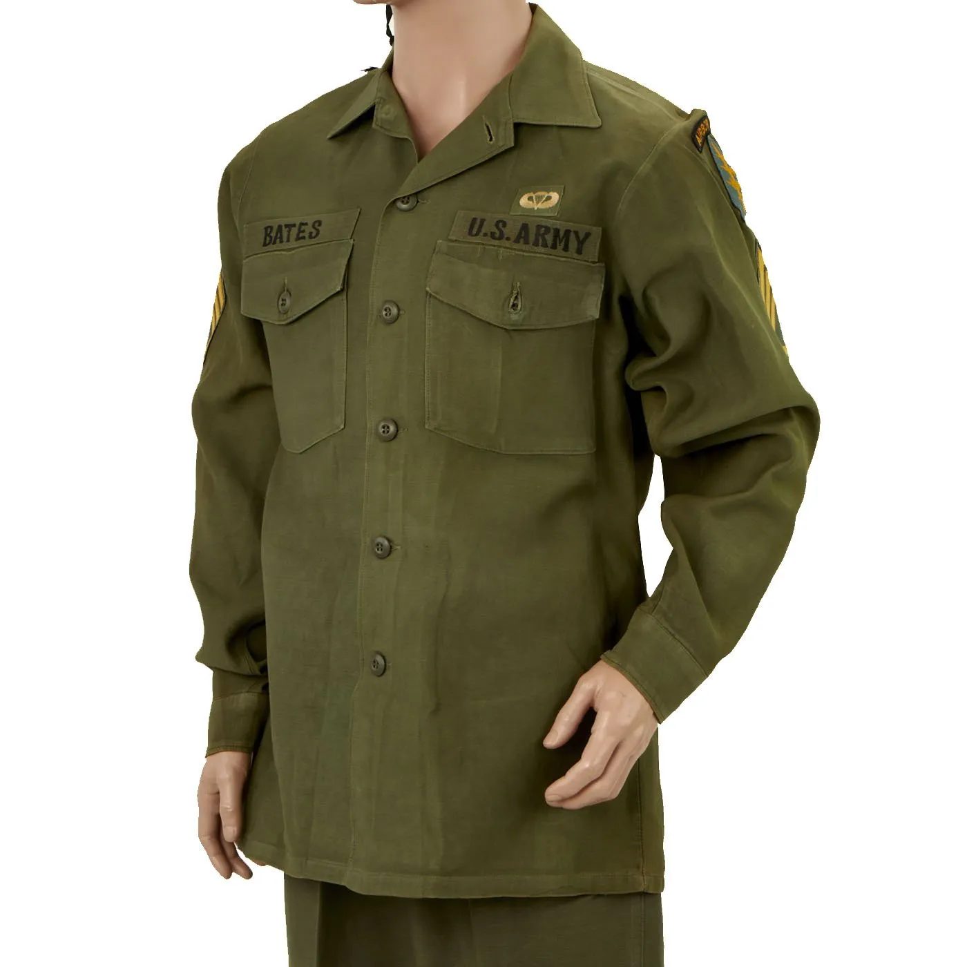 Original U.S. Vietnam War Named Green Beret Special Forces Airborne Ranger Uniform - Bates