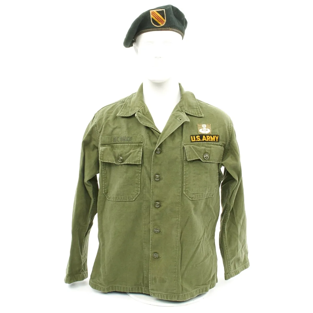 Original U.S. Vietnam War Named Green Beret Special Forces Airborne Ranger Uniform Set