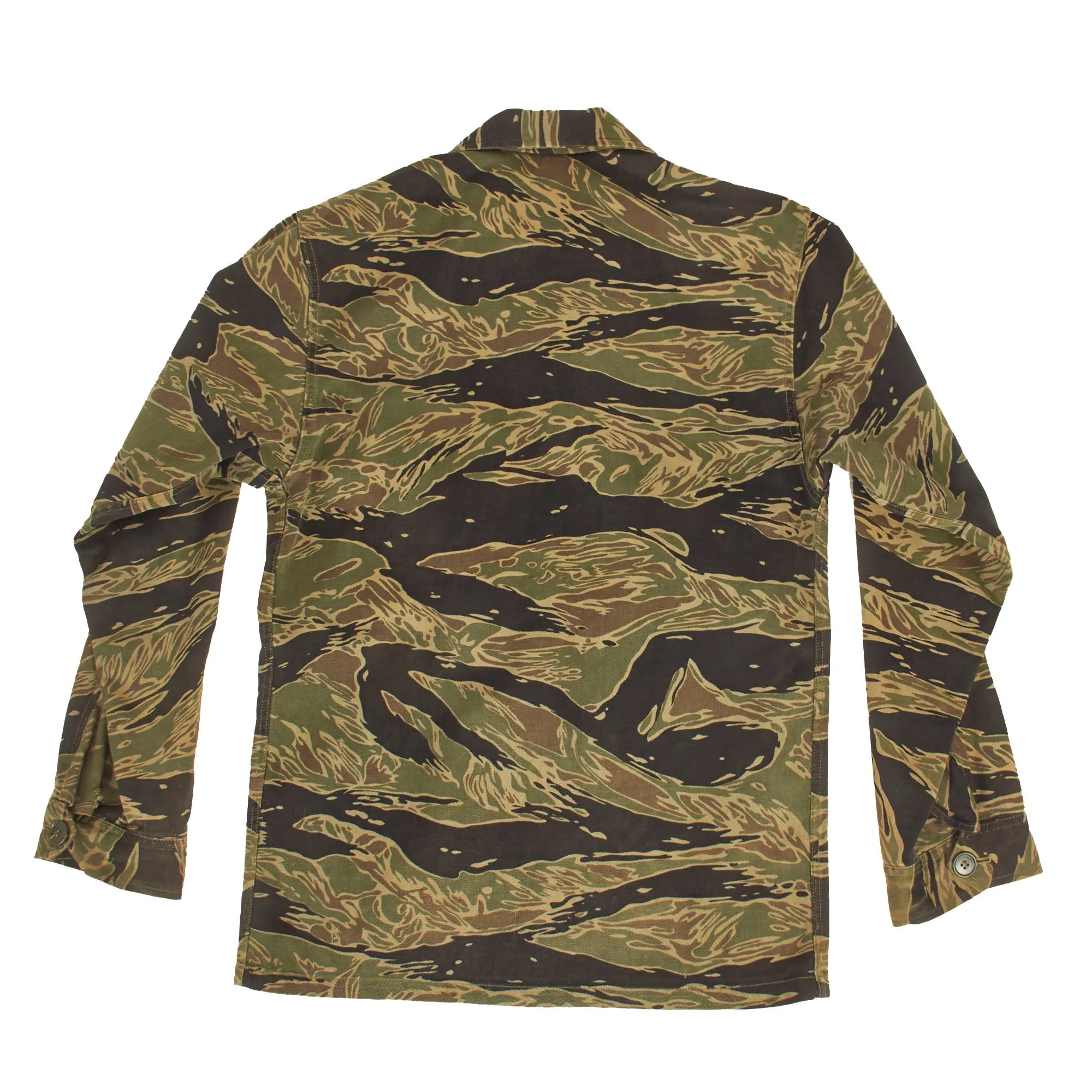 Original U.S. Vietnam War Navy SEAL Tiger Stripe "John Wayne Sparse" Pattern  Camouflage Fatigue Uniform Shirt for Petty Officer John J. Donovan, SEAL Team 2 of Naval Special Warfare Group 2