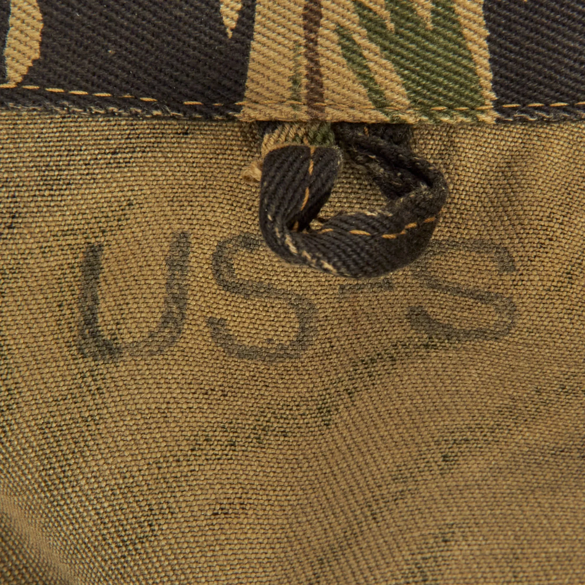 Original U.S. Vietnam War Navy SEAL Tiger Stripe "John Wayne Sparse" Pattern  Camouflage Fatigue Uniform Shirt for Petty Officer John J. Donovan, SEAL Team 2 of Naval Special Warfare Group 2