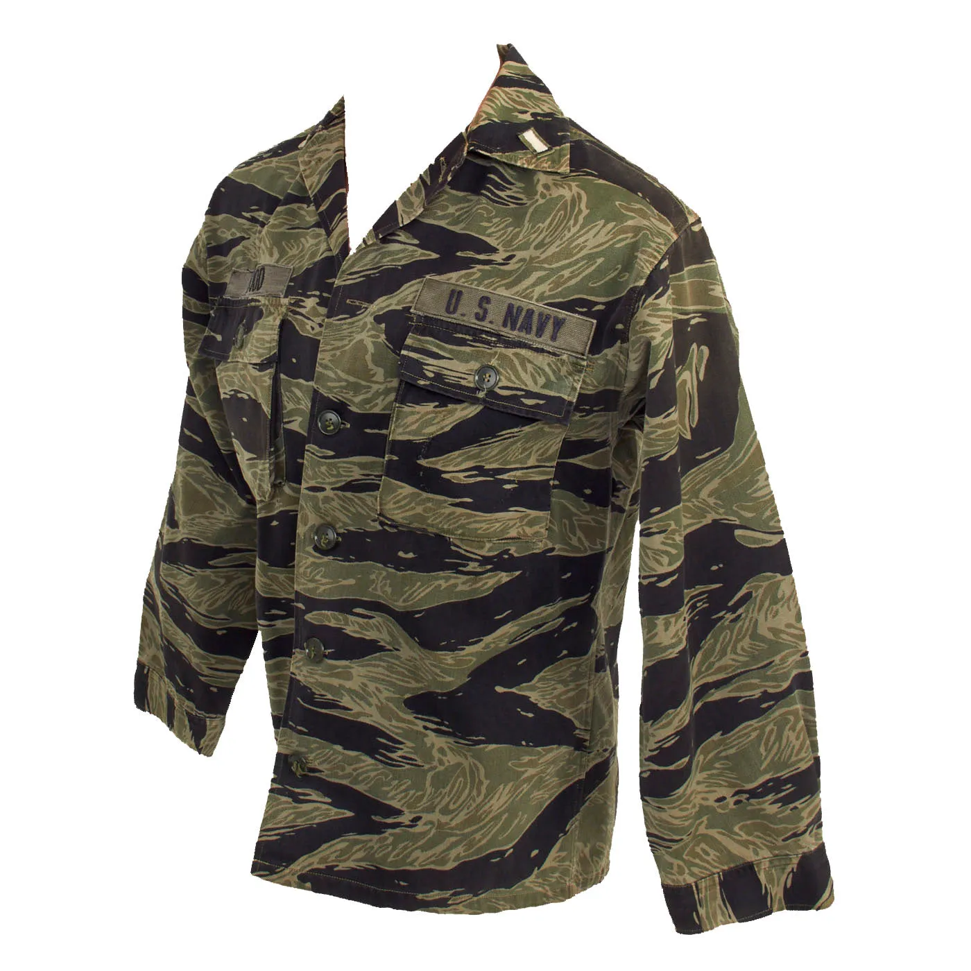 Original Vietnam War U.S. Navy Tiger Stripe “Tadpole” Camouflage Fatigue Uniform Set - Lieutenant Dodd