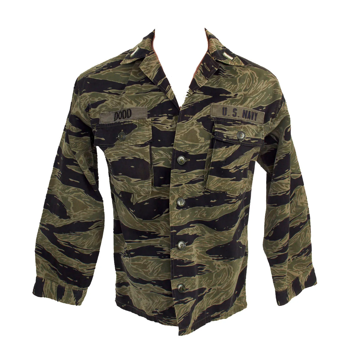 Original Vietnam War U.S. Navy Tiger Stripe “Tadpole” Camouflage Fatigue Uniform Set - Lieutenant Dodd