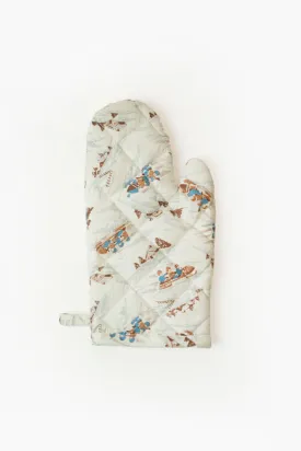 Oven Mitt in Vintage Winter Scene