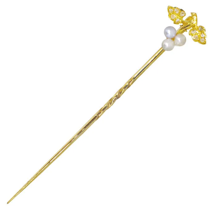 Pearl & Diamond Tie Pin