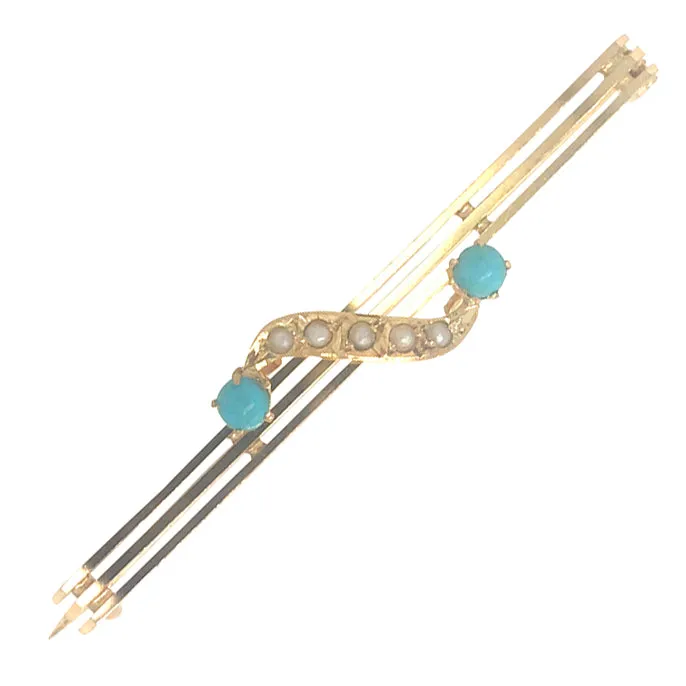 Pearl & Turquoise Stock Pin