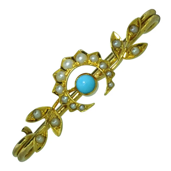 Pearl & Turquoise Stock Pin