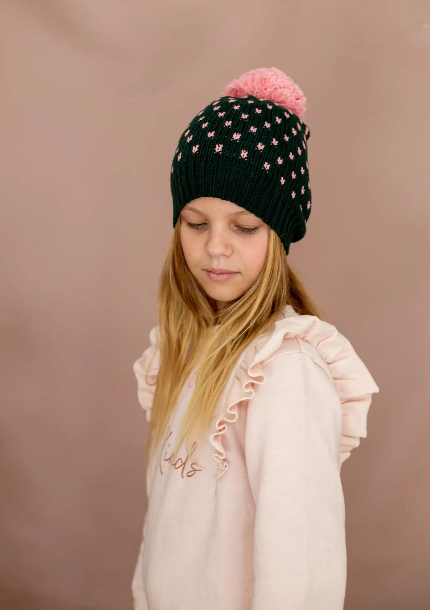 Pom Pom Beanie - Burnt Basil