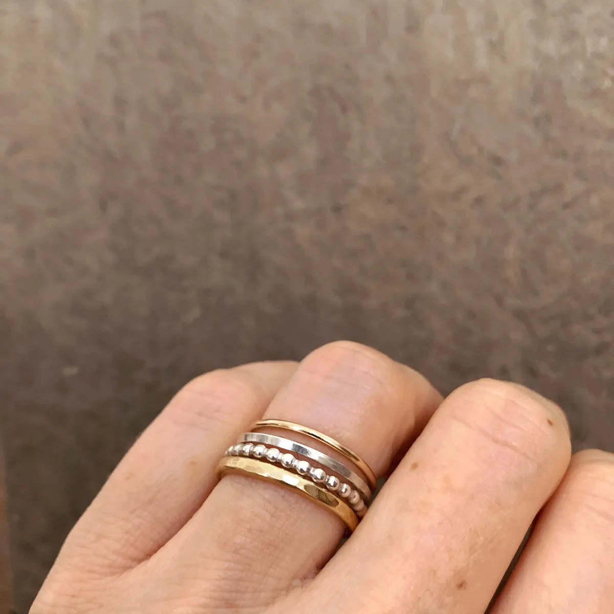 "Alpine Loop" Mixed Metal Stacking Ring Set