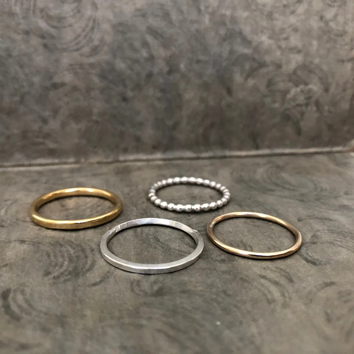 "Alpine Loop" Mixed Metal Stacking Ring Set