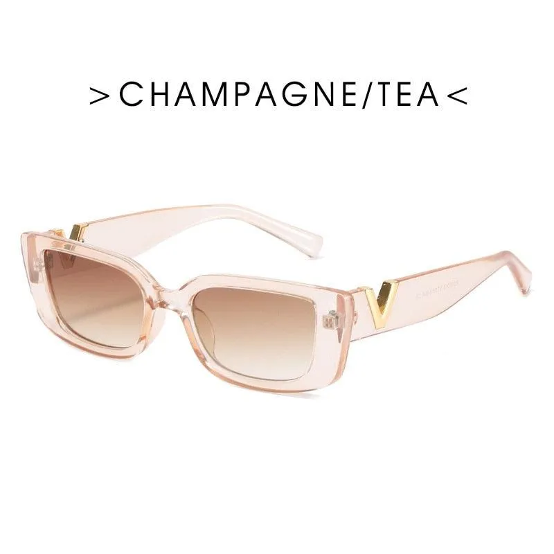 Retro Cat Eye Frame Sunglasses, Luxury V Sunglasses