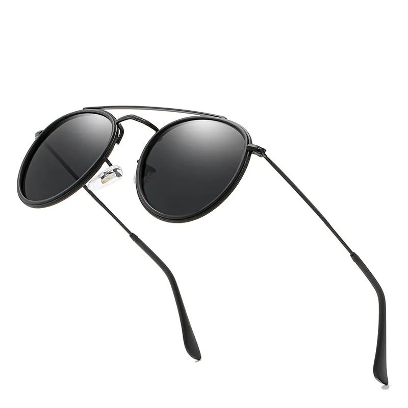 Round Polarized Aviator Sunglasses