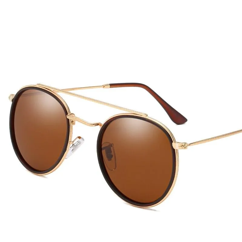 Round Polarized Aviator Sunglasses