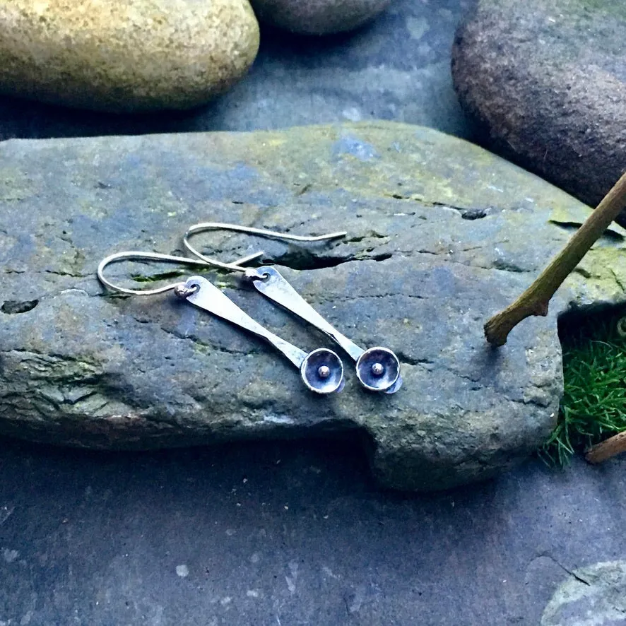 Sterling silver 'Peony' earrings