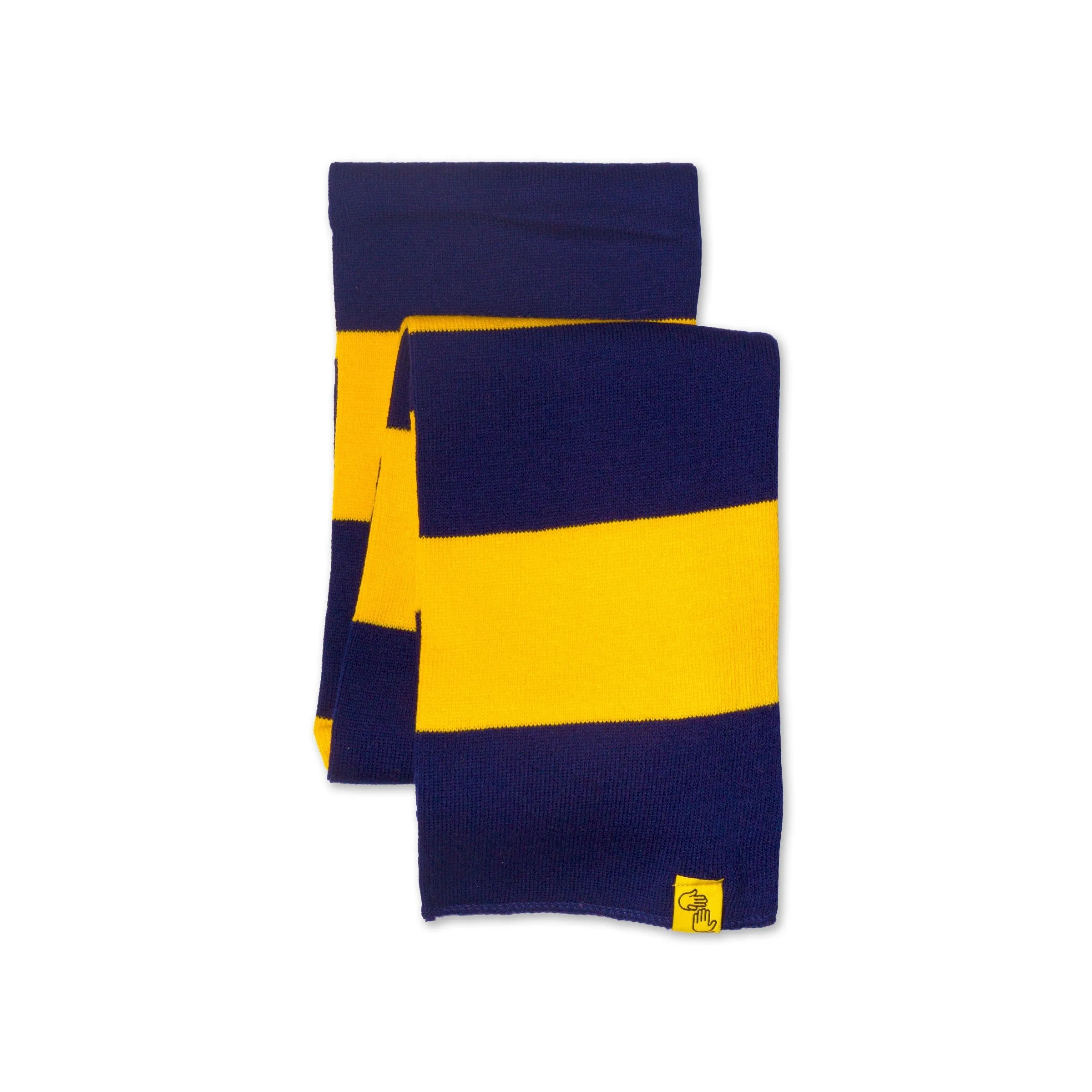 Striped Knit Scarf (Navy & Gold)