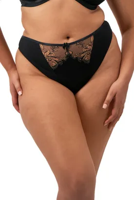 Teagan Thong Black Almond