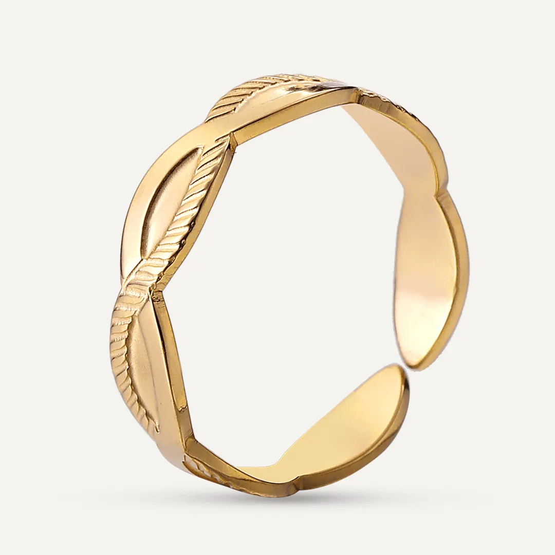 Vibes | Leaf Wrap Open Ring | 18K Gold-Plated