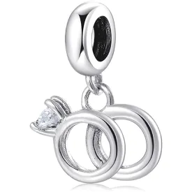 Wedding Rings Dangle Pendant Charm