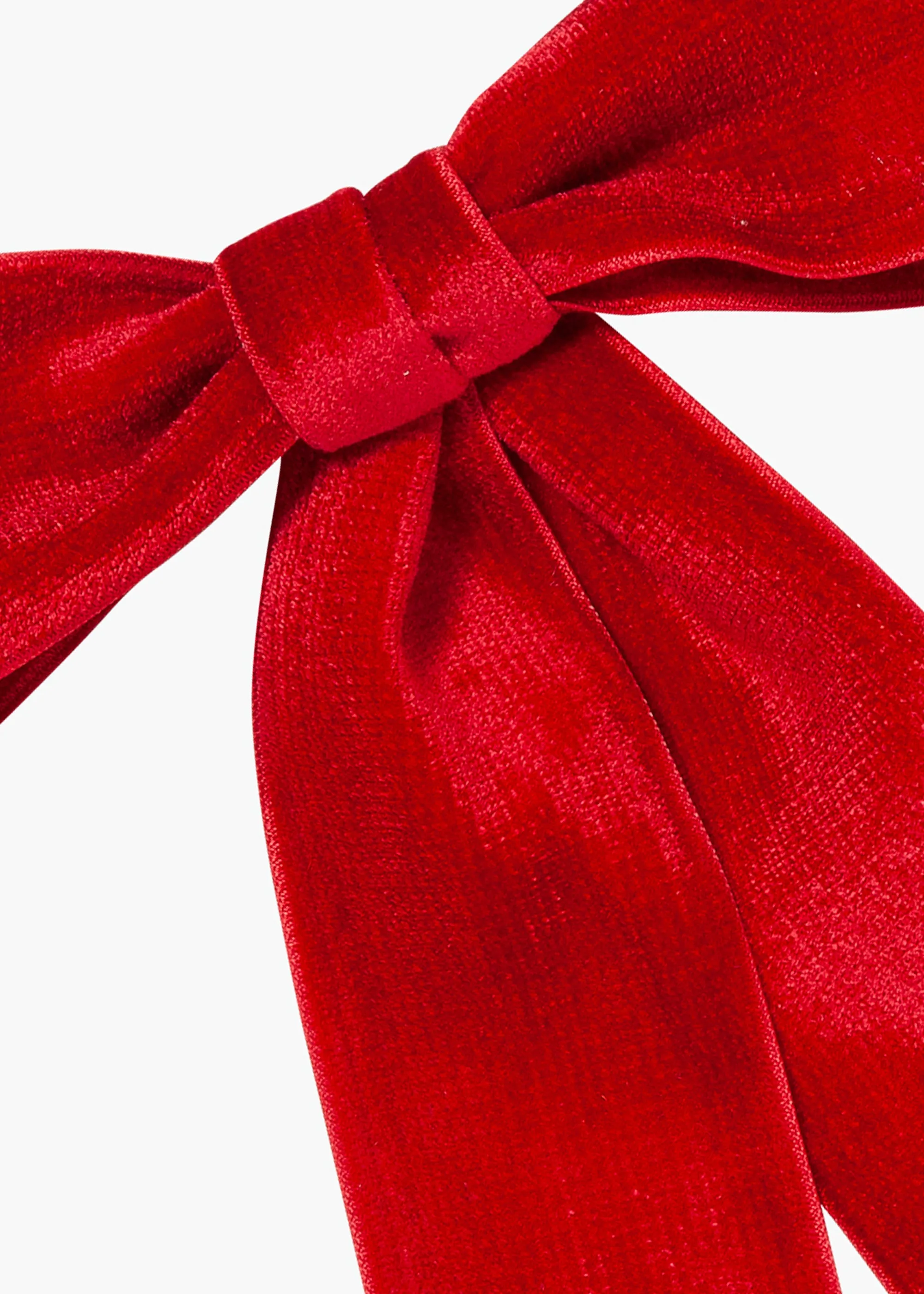 Wide Velvet Bow Barrette -- Rouge