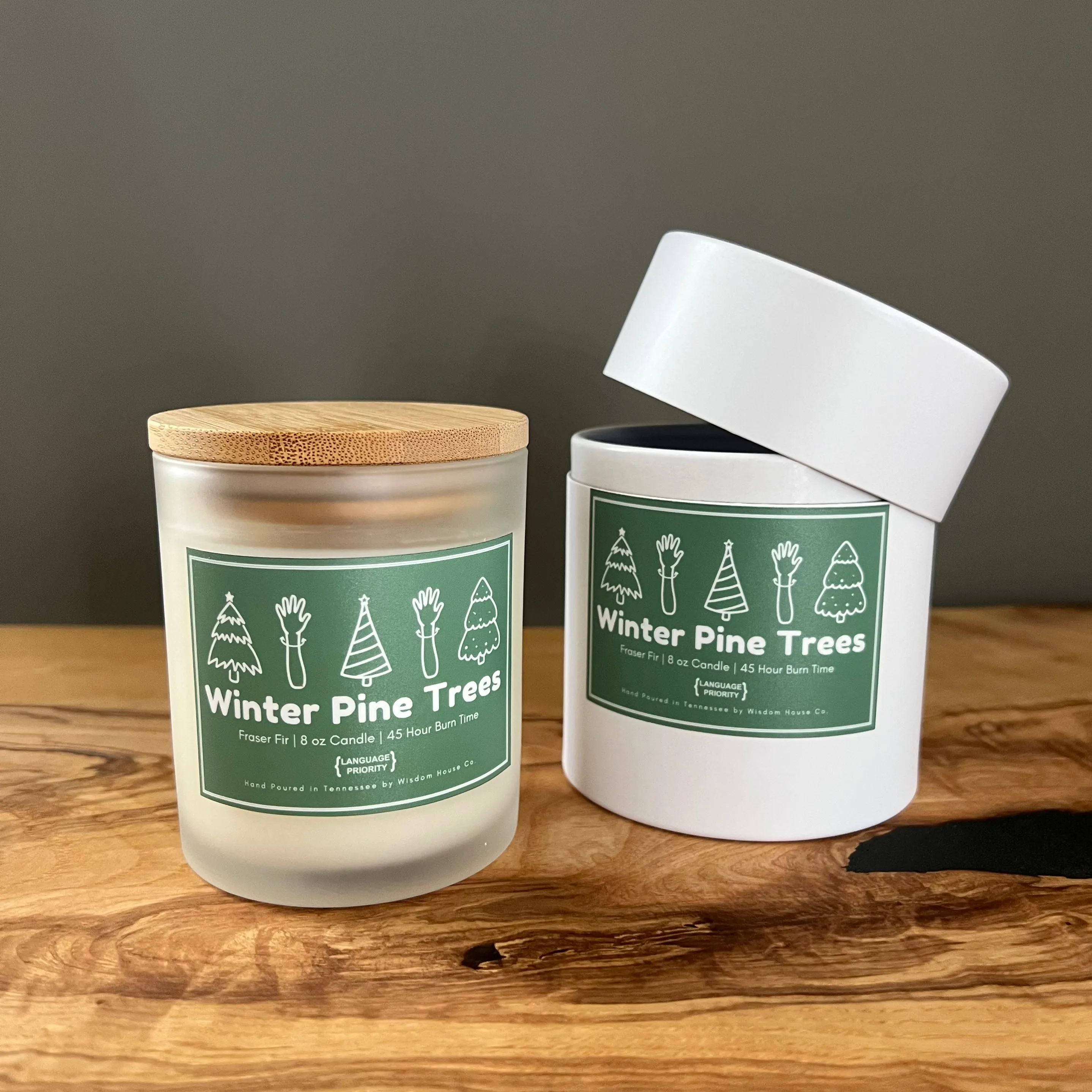 Winter Pine Trees Candle