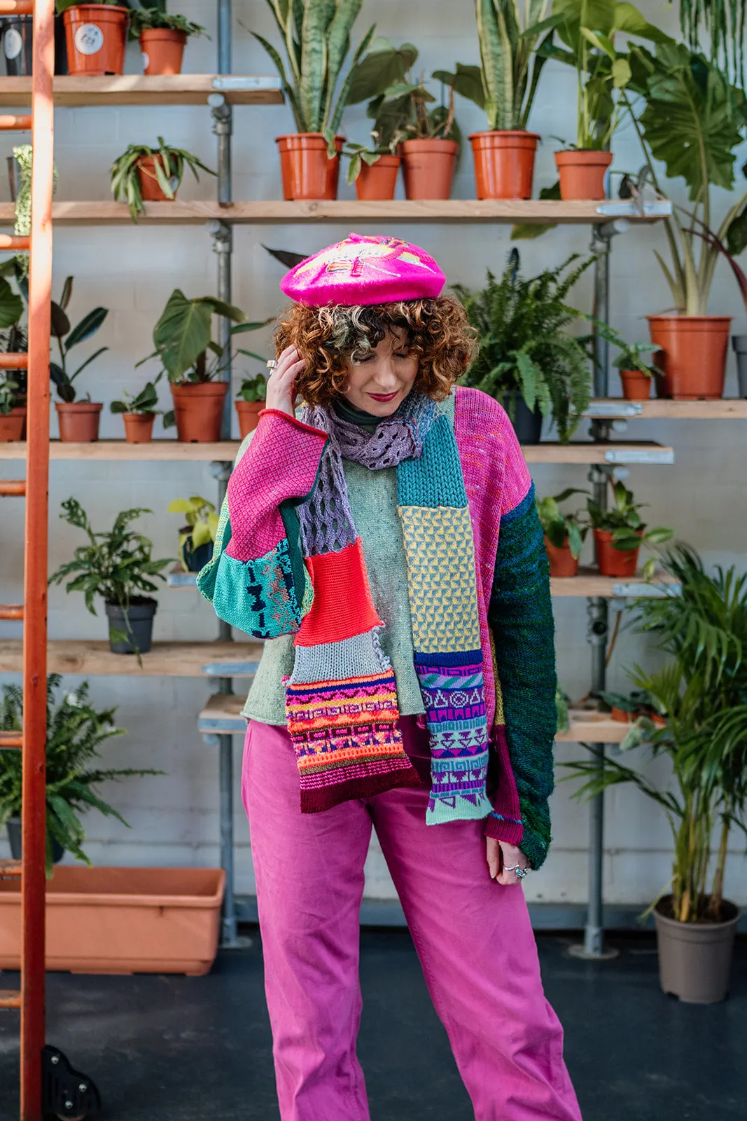 Zero Waste Beret in Hot Pink